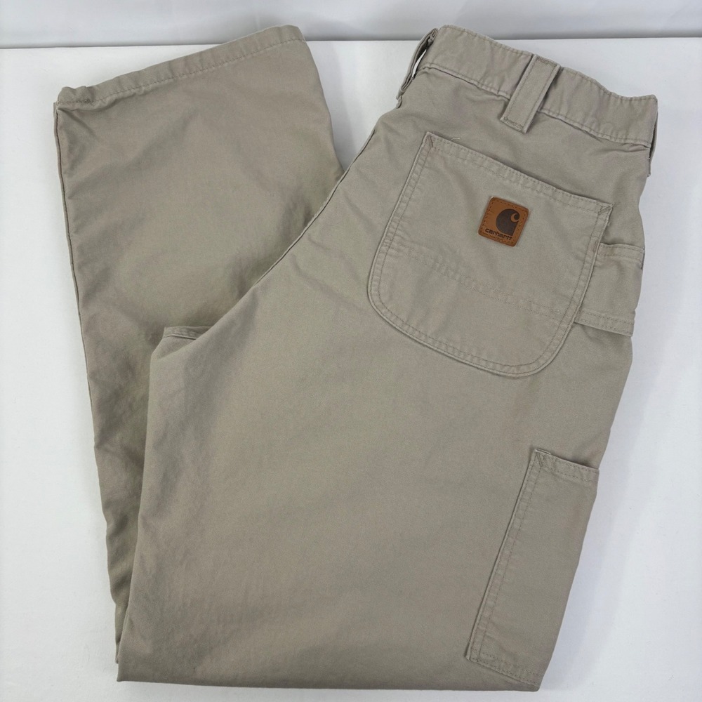 Carhartt Mens B151 TAN Original Dungaree Fit Canvas Carpenter Pants 36x32